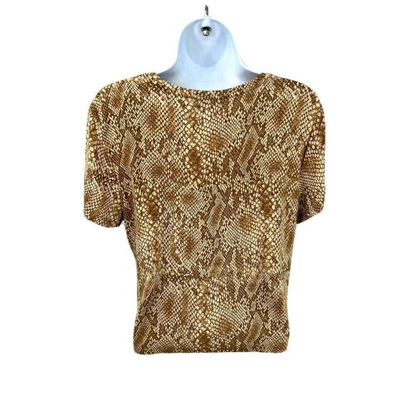 Artizia Babaton Boxy Top T-Shirt Size Large Snake Print Short Sleeve - Picture 2 of 8